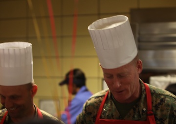 2nd MLG Commander, staff serve lunch for Marine Corps
