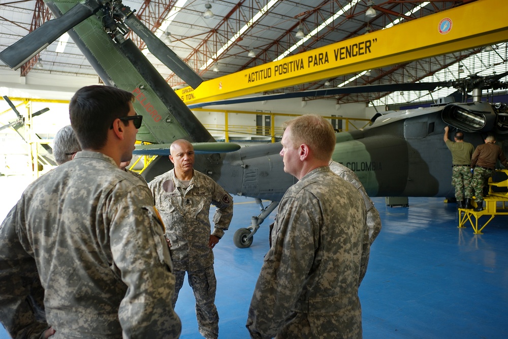 South Carolina National Guard team visits Colombian Army aviation-maintenance facility