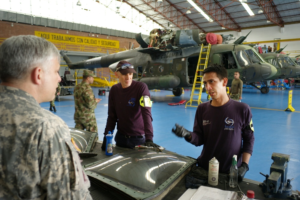 South Carolina National Guard team visits Colombian Army aviation-maintenance facility