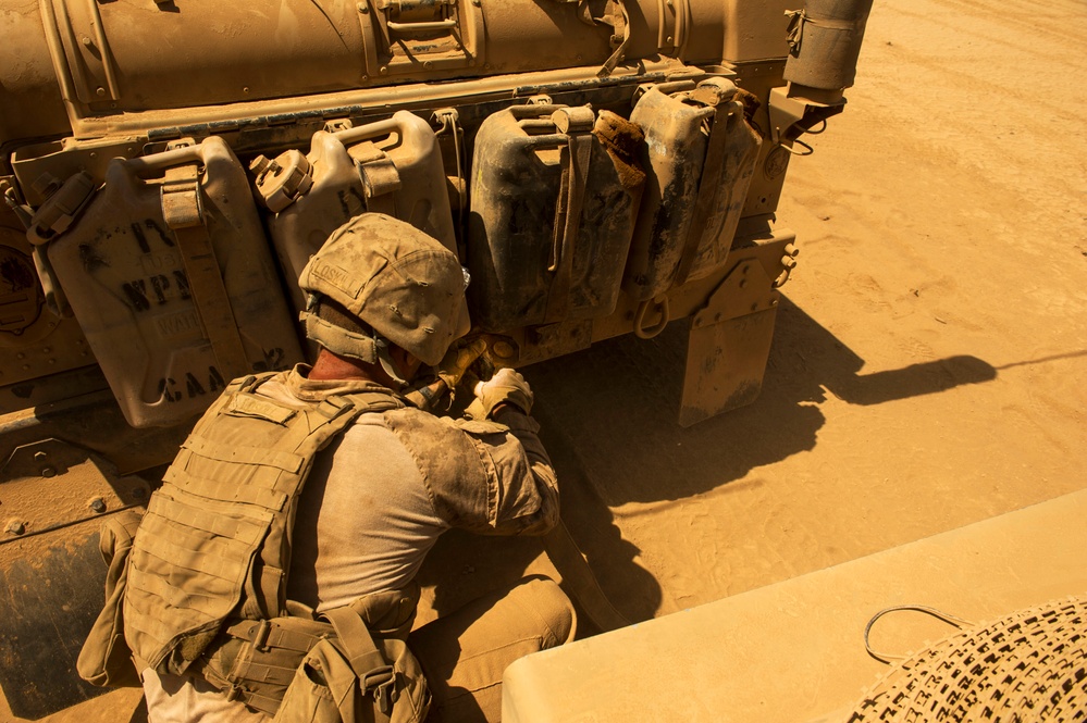 U.S. Marines conduct a downed-vehicle exercise