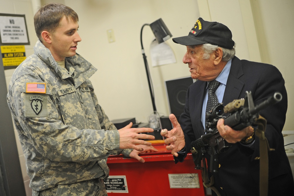WWII paratrooper drops in on his old unit