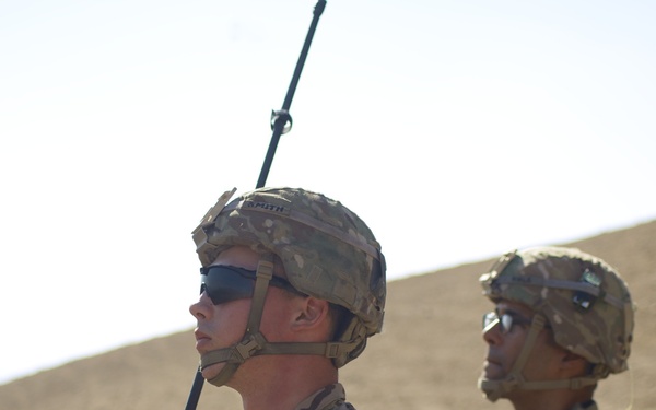 Forward observers watch Apaches strike