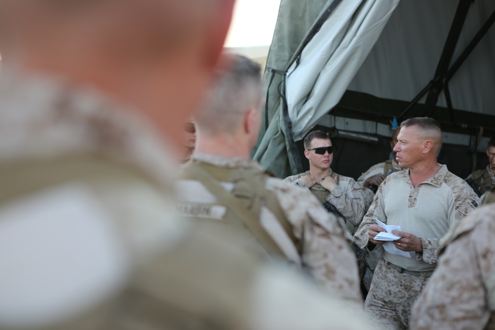 Sergeant Major Berry visits RC(SW) FOBS in Helmand Province