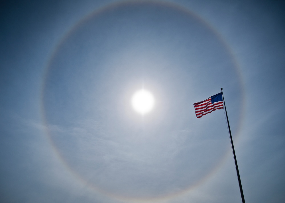 Solar halo dominates sky over Eglin