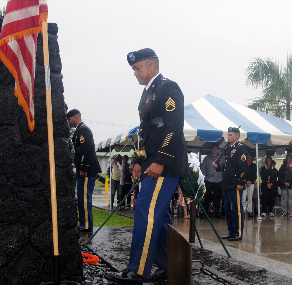 Memorial dedication ceremony in Hilo, Hawaii