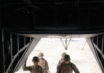 Corpsmen practice flight casualty evacuation drills