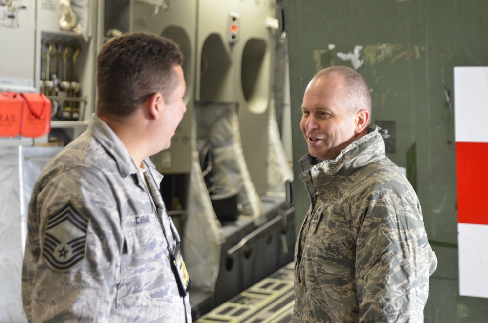 Command Chief Master Sgt. Jim Hotaling flies with 172nd Airlift Wing