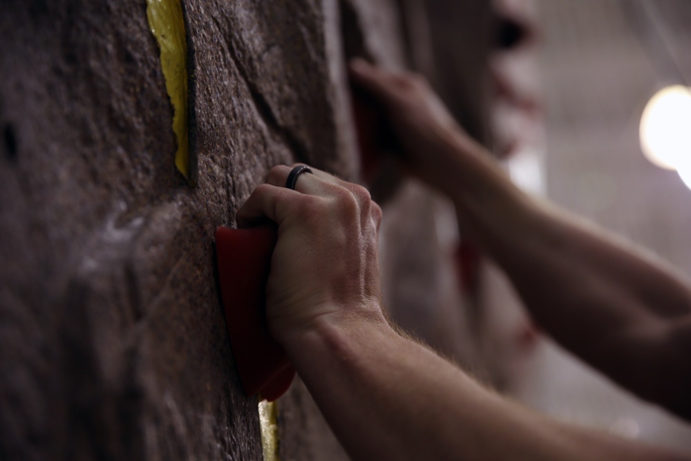 Rock wall features unique workout at fitness center