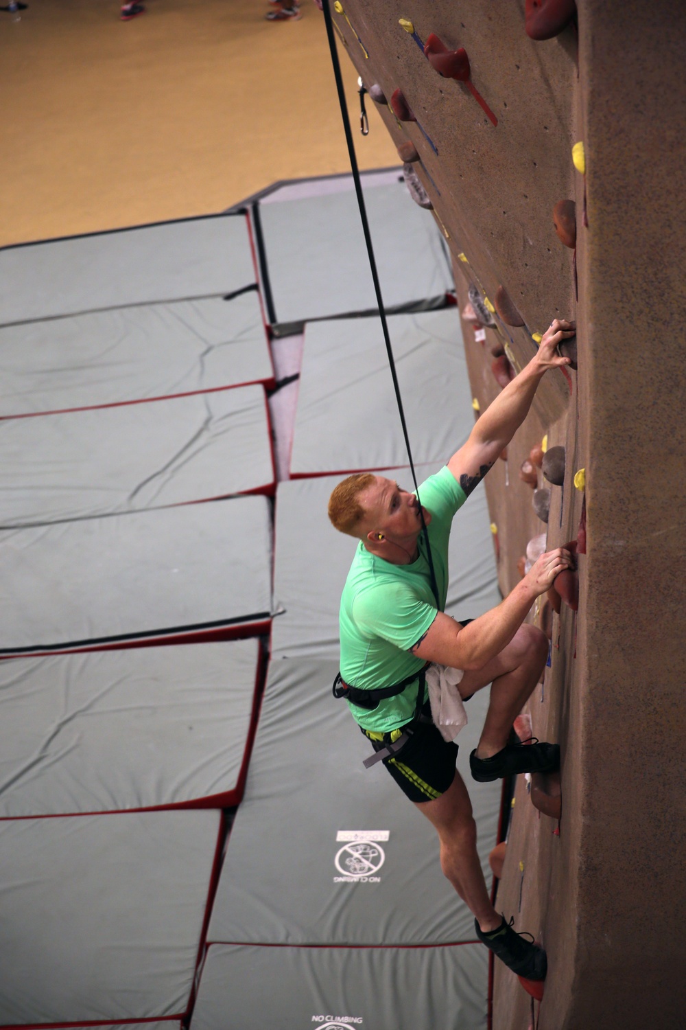 Rock wall features unique workout at fitness center