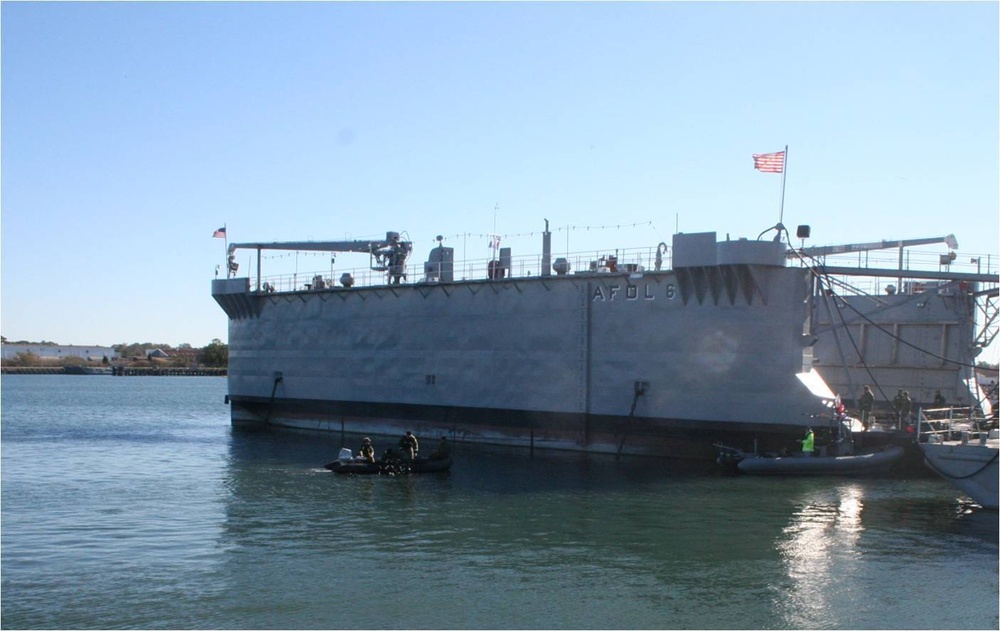 Underwater Construction Team ONE Dive Detachment Alfa performs dry dock mooring inspection aboard Joint Expeditionary Base Little Creek-Fort Story