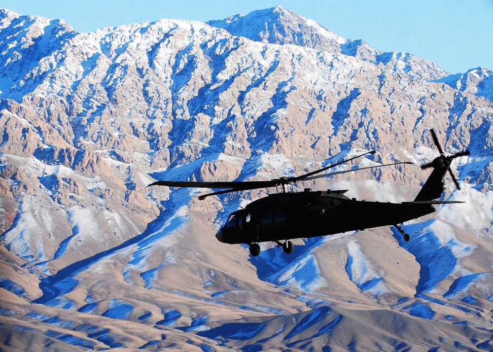 Black Hawk helicopter in flight