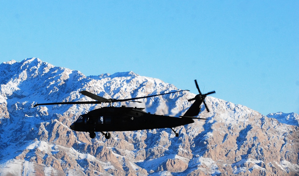 Black Hawk helicopter in flight