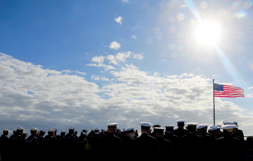 Burial at sea aboard USS Roosevelt