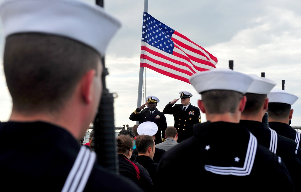 Burial at sea aboard USS Roosevelt