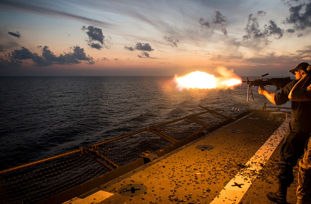 USS Harpers Ferry live-fire exercise