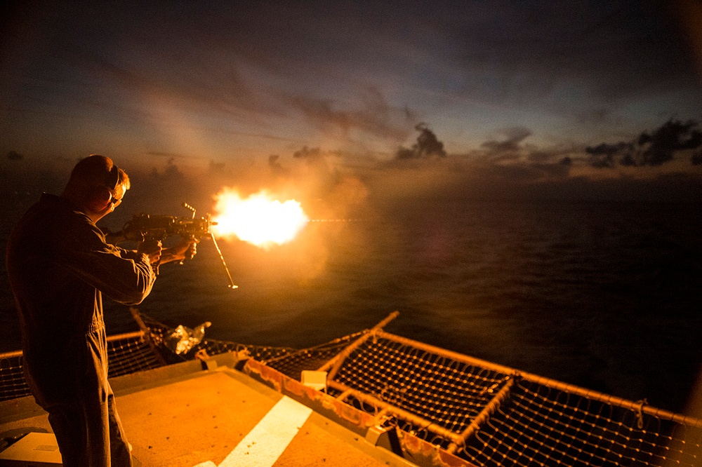 USS Harpers Ferry live-fire exercise