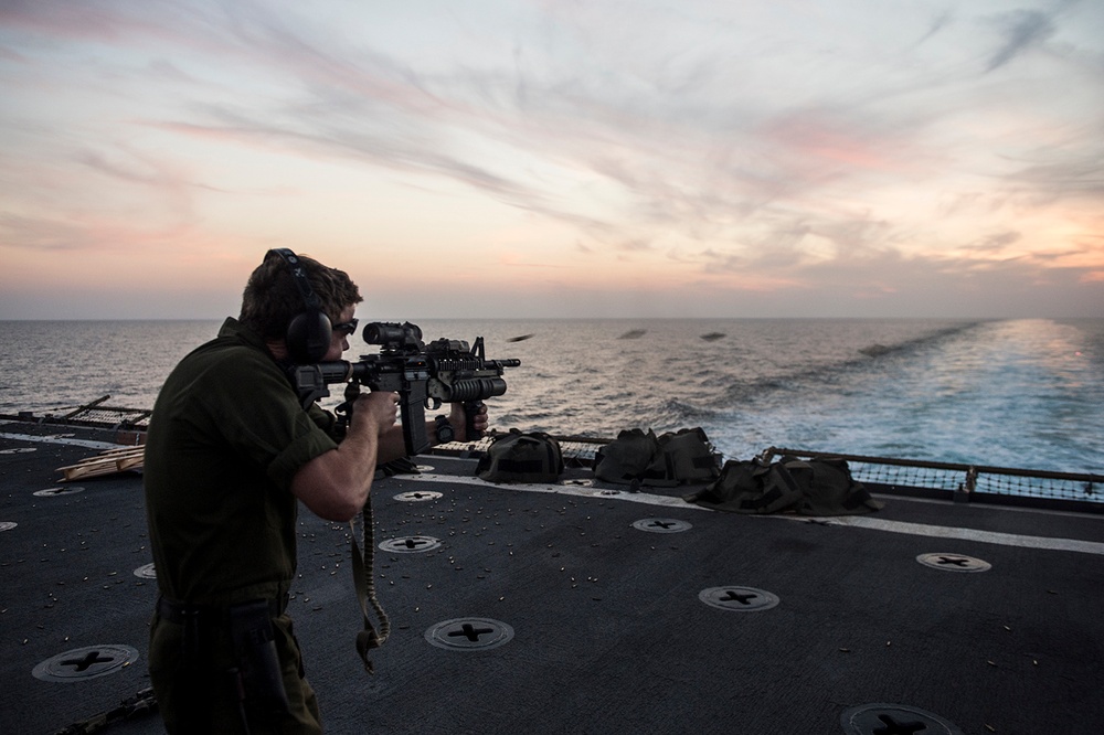 USS Harpers Ferry live-fire exercise