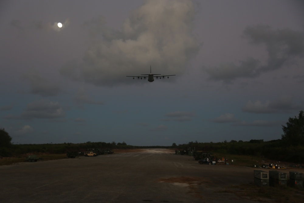 Hercules prepare for landings on Tinian's North Field