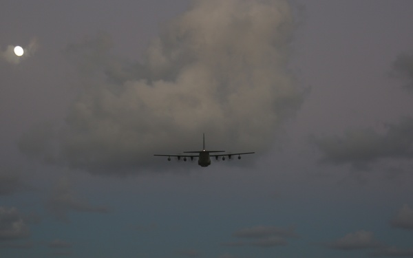 Hercules prepare for landings on Tinian's North Field