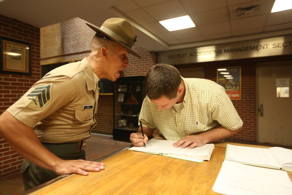 Photo Gallery: Marine recruits begin journey to title on Parris Island foot prints