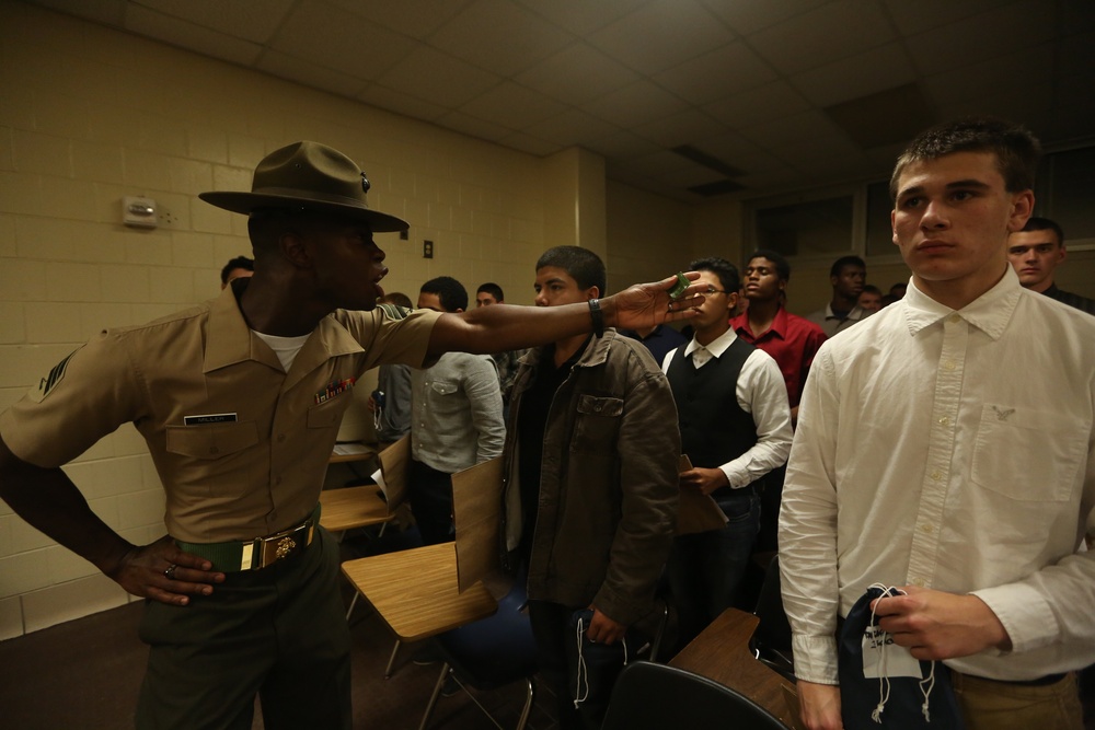 Photo Gallery: Marine recruits begin journey to title on Parris Island foot prints