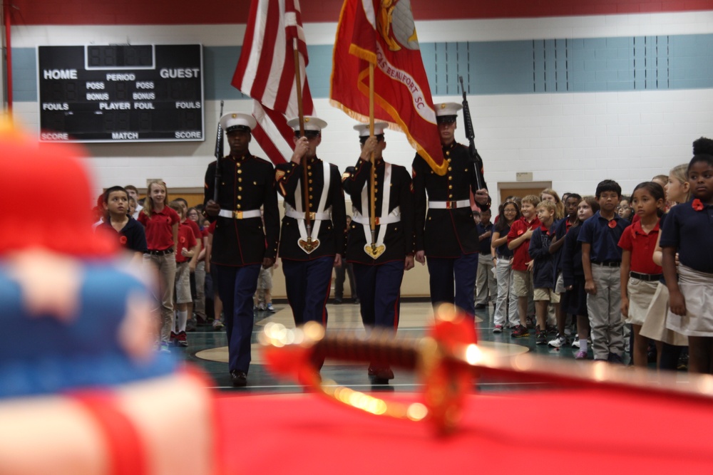 Bolden students celebrate Marine Corps Birthday