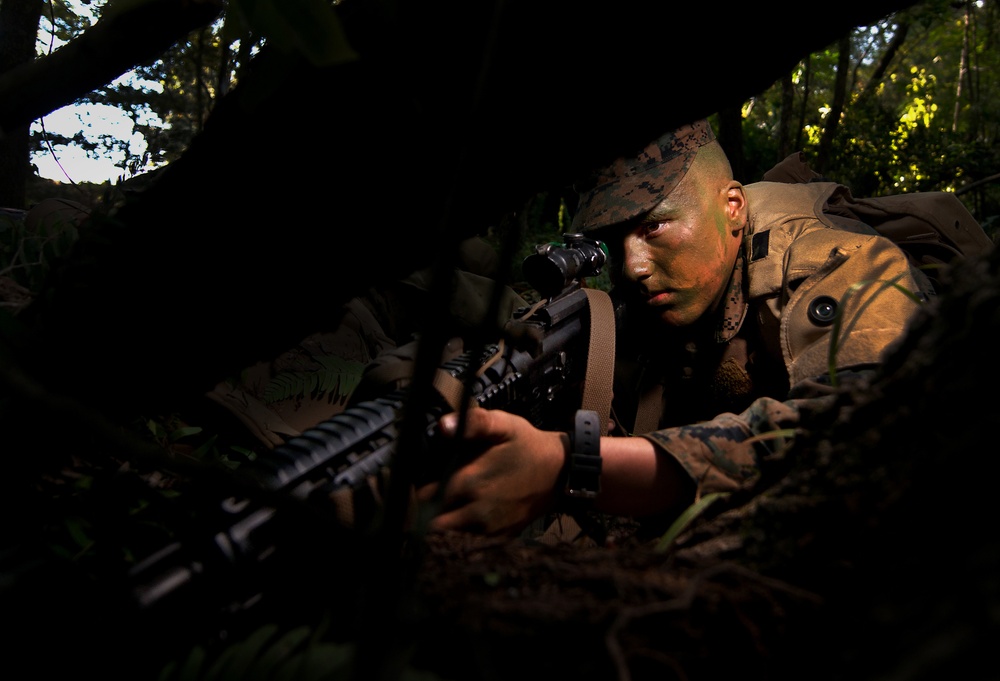 Female Marine infantry students tackle patrol week