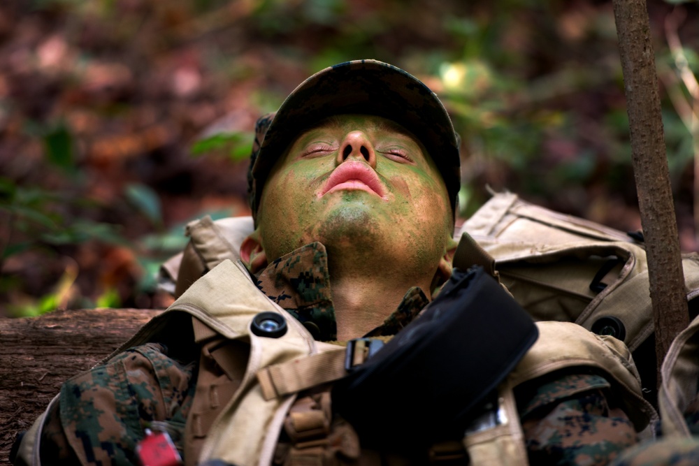 Female Marine infantry students tackle patrol week