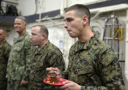 USS New York celebrates Marine Corps’ 238th birthday while underway to New York City
