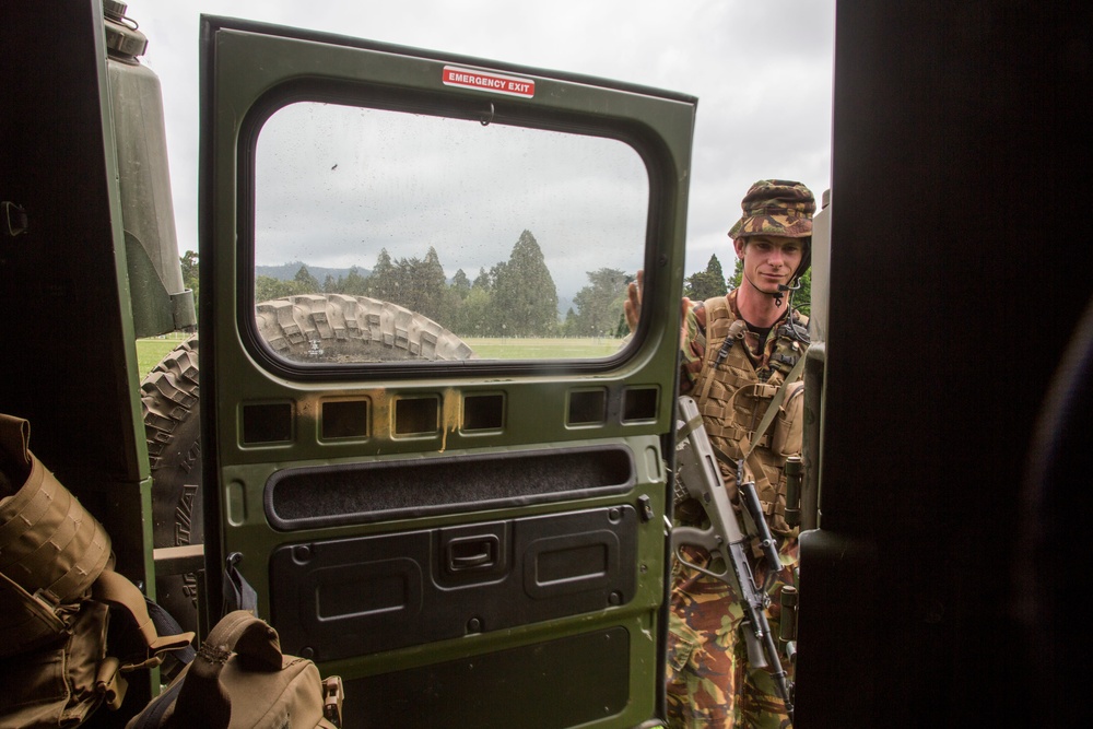Troops from US, NZ, France conduct convoy operations during Southern Katipo