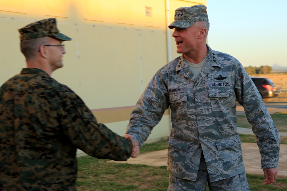 Lt. Gen. Craig A. Franklin visits Crisis Response Marines