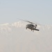 UH-60 Black Hawk helicopter returns from mission