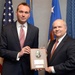 Eric Fanning presents Zuckert Management Award in honor of Maj. Gen. Charles Lyon, retired