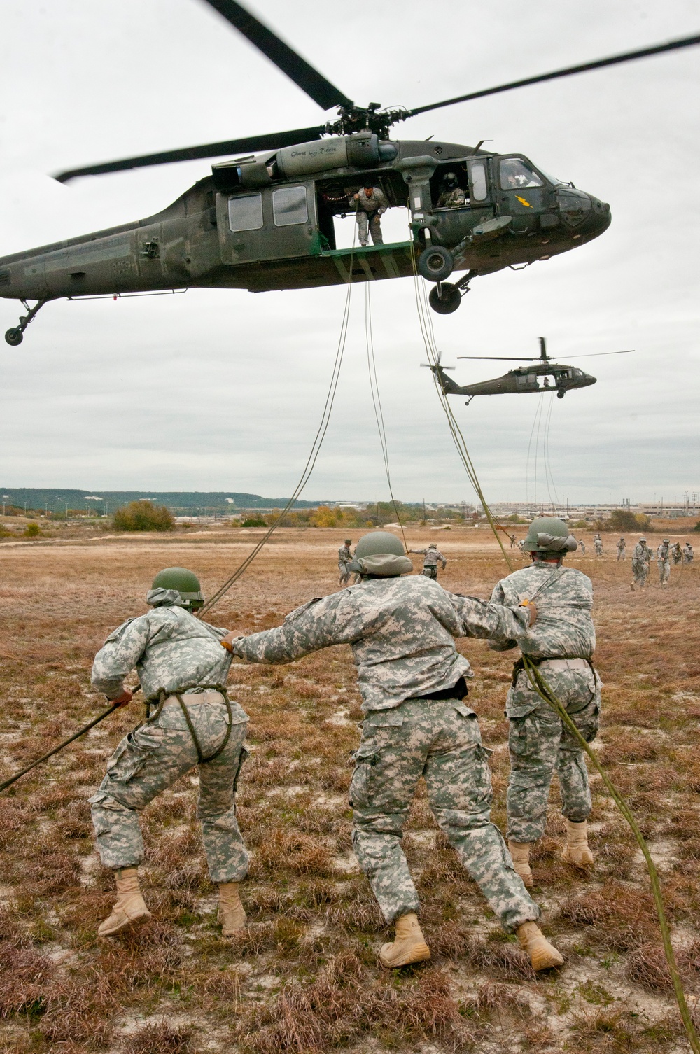 Air Assault rappel testing on Fort Hood