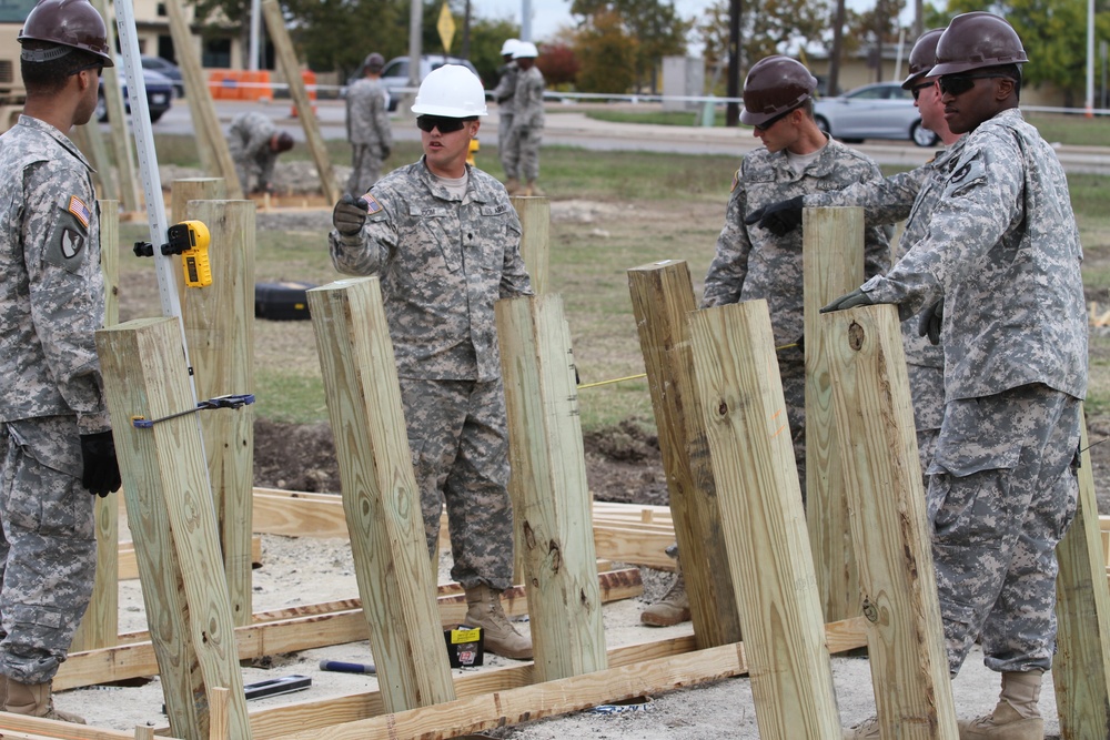 Obstacle course construction on Fort Hood