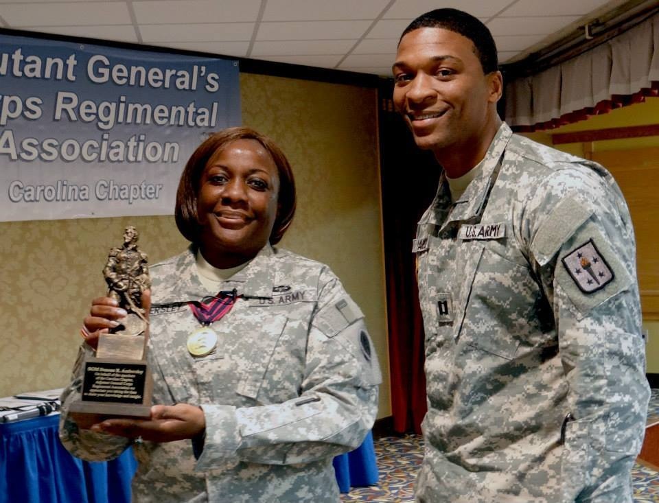 USARCENT's human resources senior enlisted adviser speaks at Carolina Chapter Adjutant General Corps