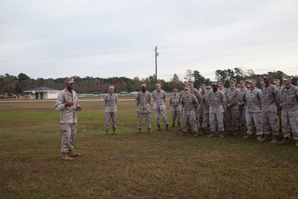 SOI-E Marines stepping it out