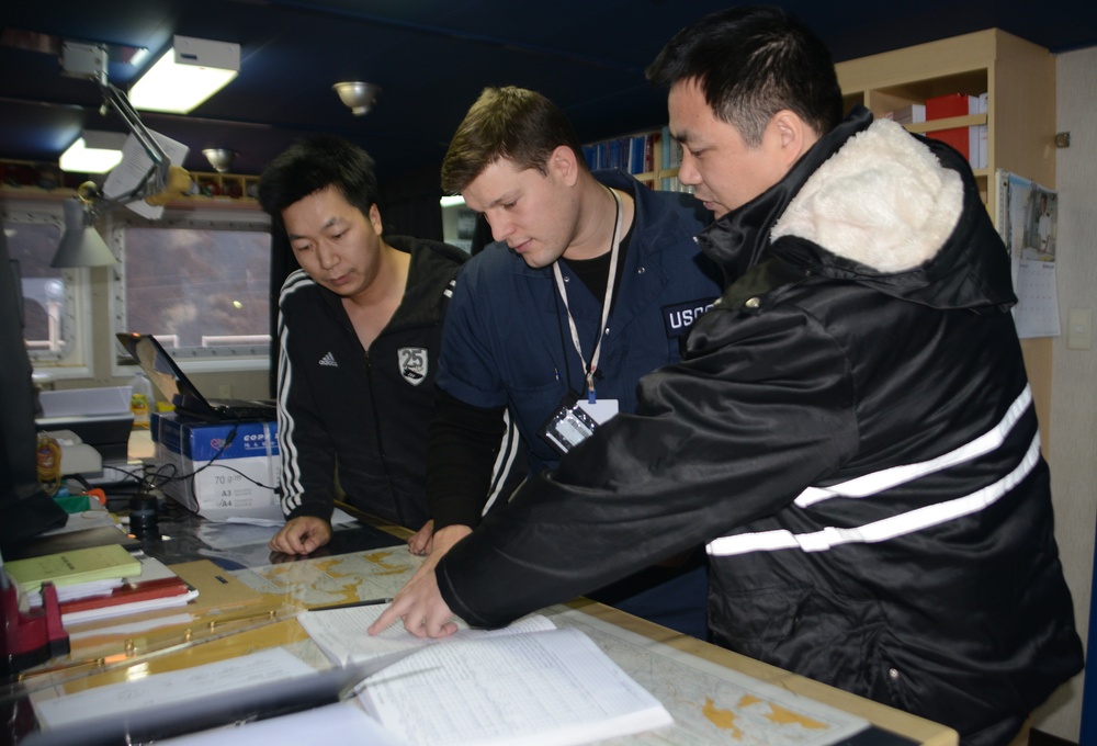 Kodiak, Alaska, MSD conducts inspection on Baltic Fox