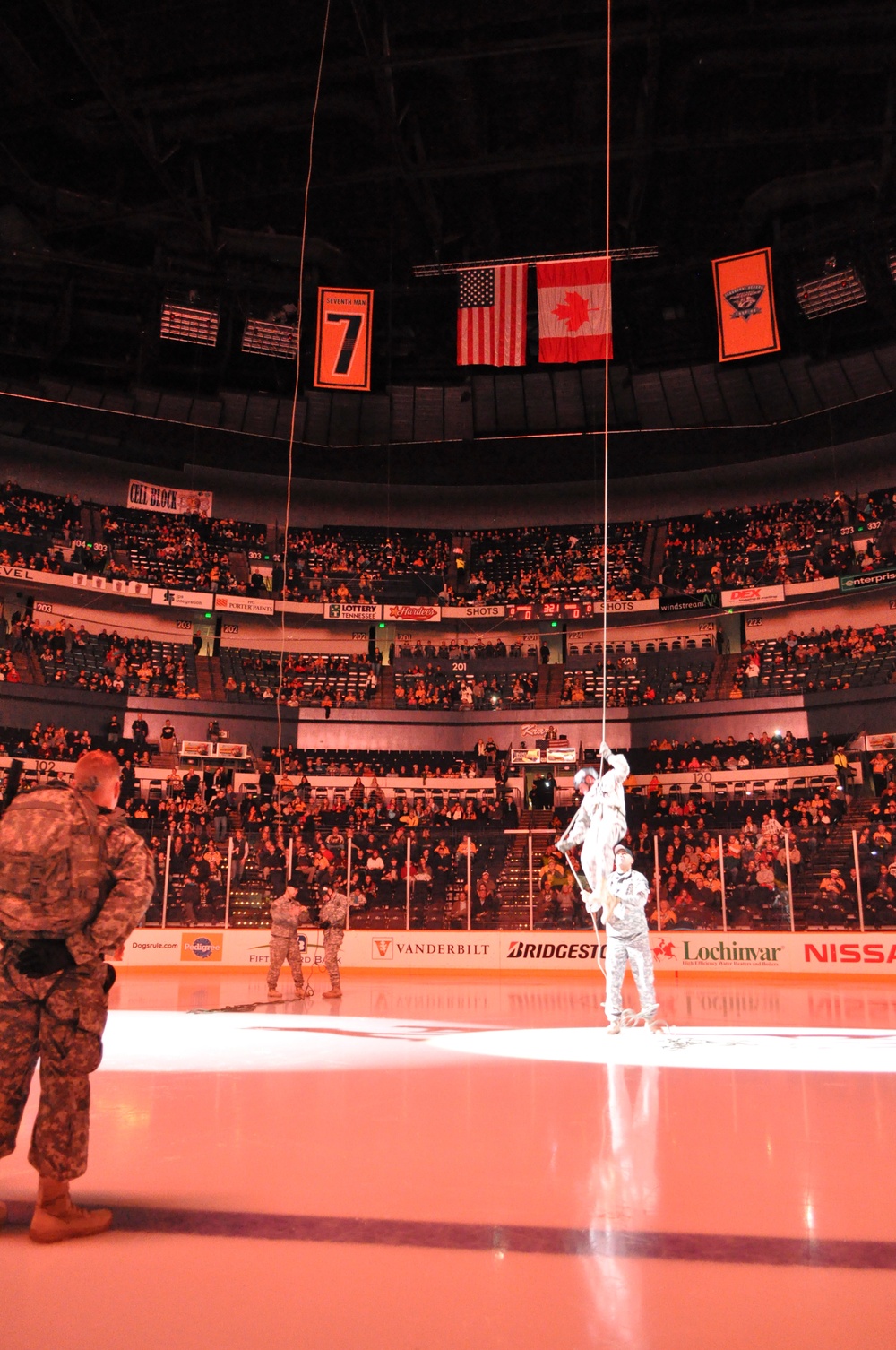 Fort Campbell soldiers take the spotlight at Bridgestone Arena