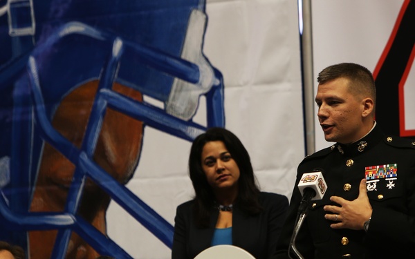 Marines attend 2013 Bayou Classic press conference