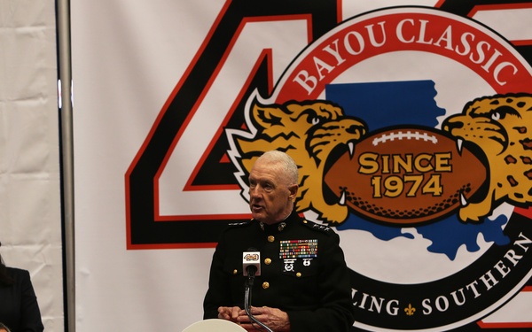 Marines attend 2013 Bayou Classic press conference