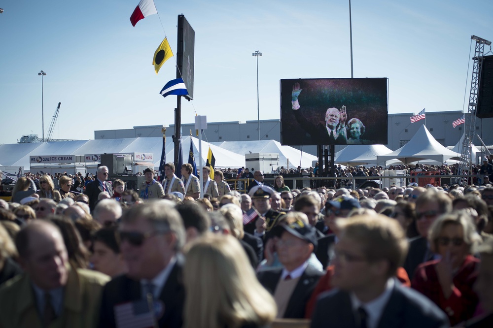 Christening ceremony for USS Gerald R. Ford