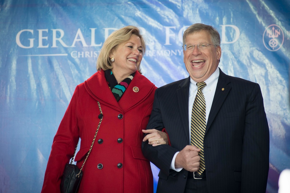 Christening ceremony for USS Gerald R. Ford