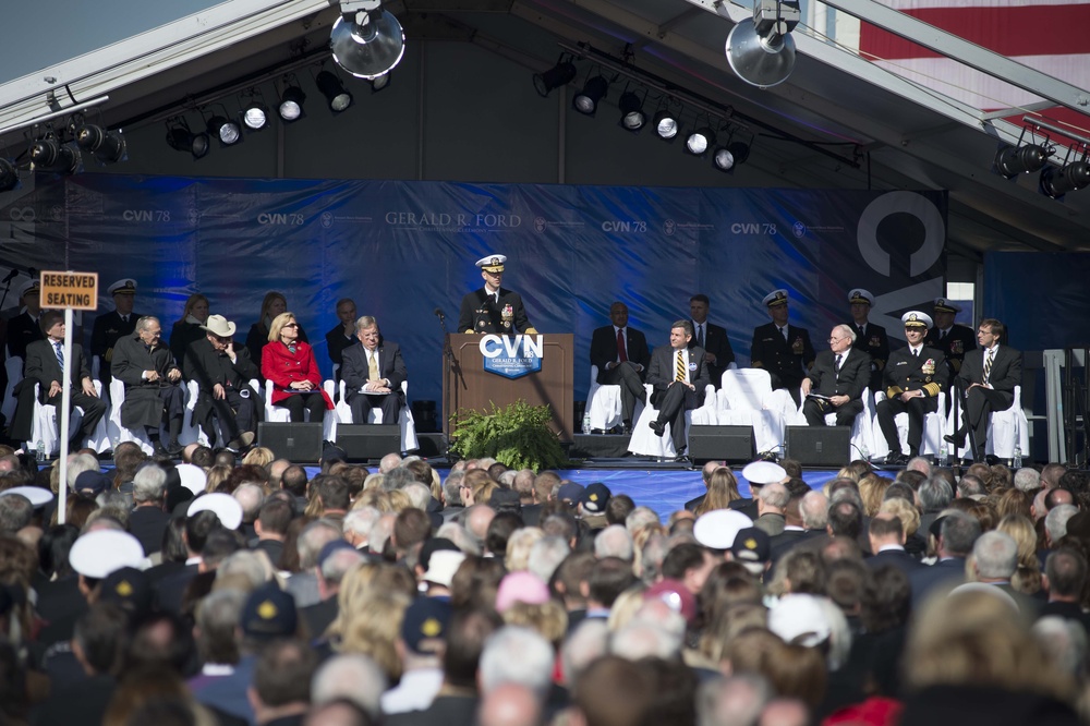 Christening ceremony for USS Gerald R. Ford