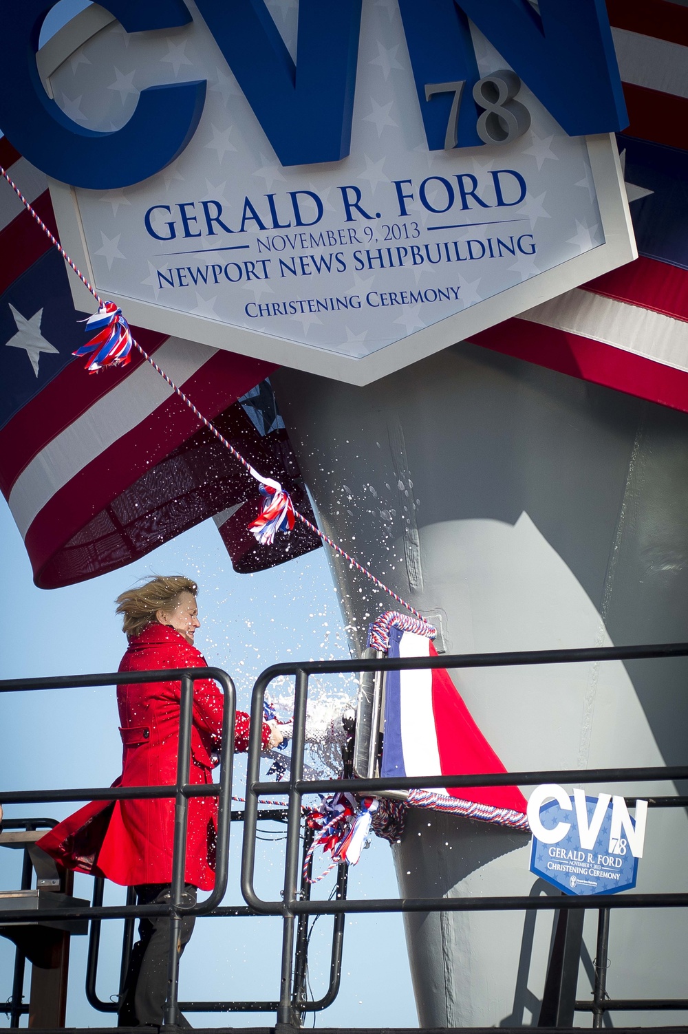 Christening ceremony for USS Gerald R. Ford