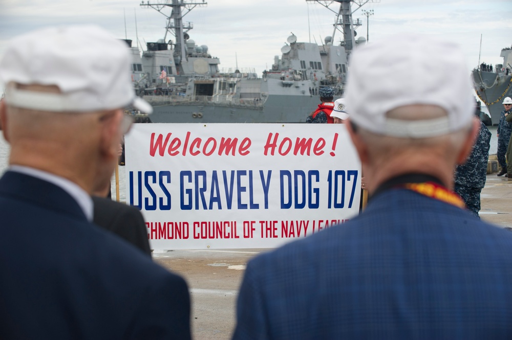 USS Gravely homecoming