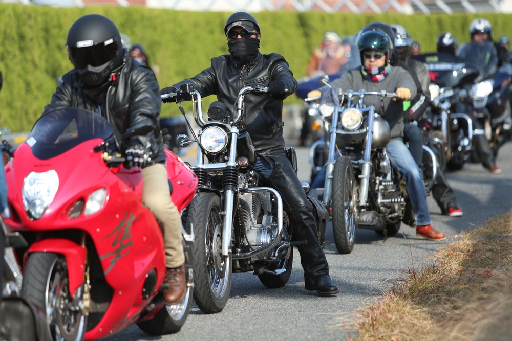 Motorcycle riders donate toys at MCAS Iwakuni