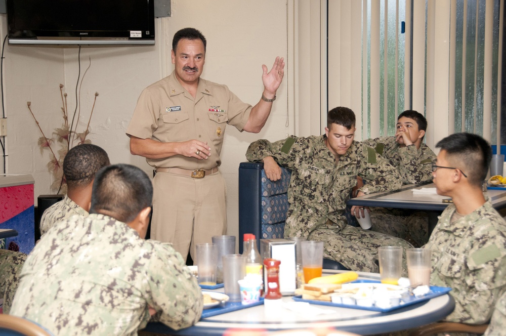 Seabee breakfast meeting at Camp Covington