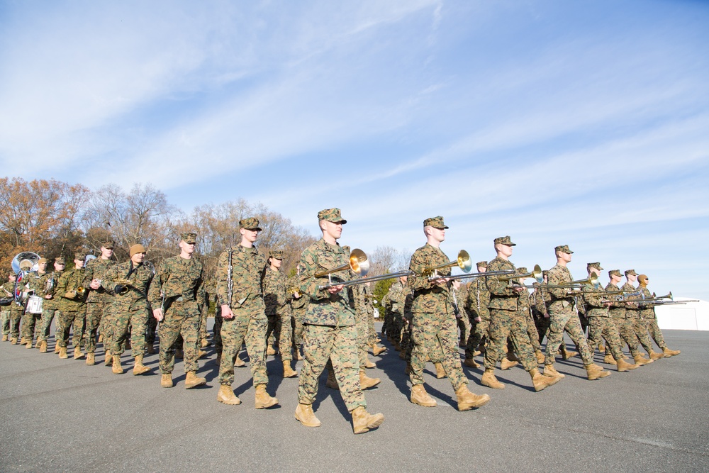 Marines prepare for Macy’s Thanksgiving Day Parade