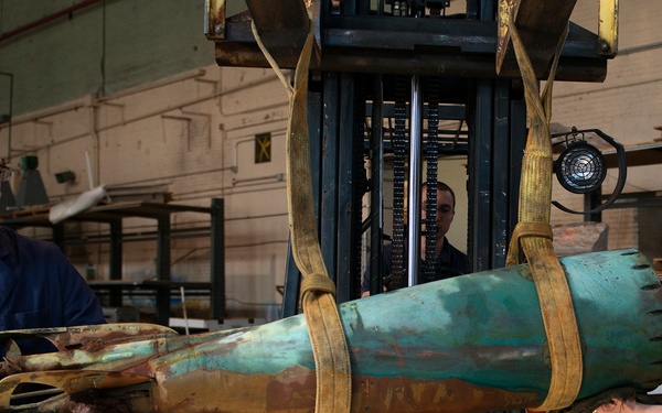 Howell torpedo stored at Washington Navy Yard